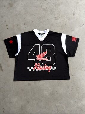 Y2K Honda Racing Cropped Boxy Jersey - S